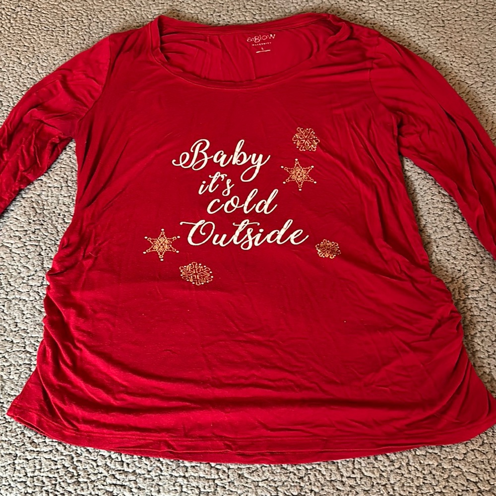 Baby it’s Cold Outside Maternity Shirt Size L
